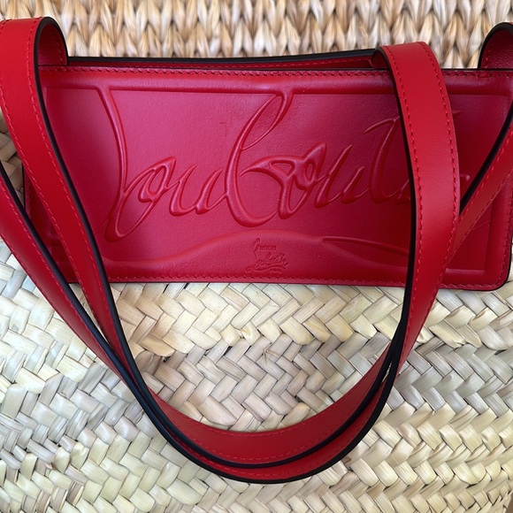 New Christian Louboutin Loubishore Wicker Summer Tote - Picture 3 of 16